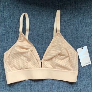 Lively long lined striped mesh busty bralette